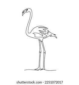 Flamingo vector illustration in line art style	
