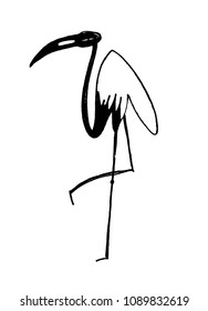flamingo vector illustration.hand drawn artwork.
