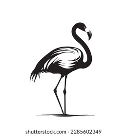 Flamingo vector image on a white background. Vector illustration silhouette svg.