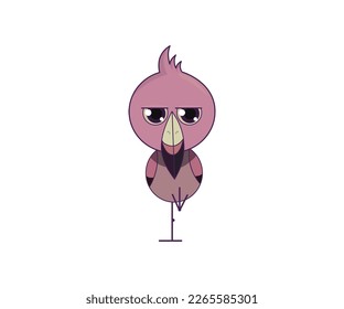 Icono de color aislado del vector Flamingo. Icono del vector animal de flamenco. Icono de flamenco