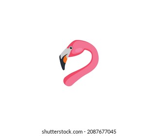 Flamingo vector isolated icon. Emoji illustration. Flamingo vector emoticon