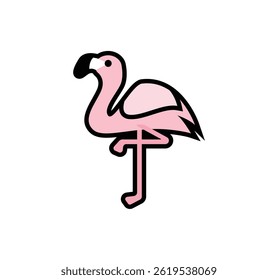 Ícone isolado do vetor Flamingo. Ilustração de emoji flamingo.