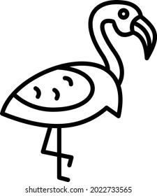 Diseño de icono de línea de vectores de flamenco
