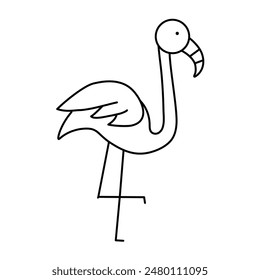 Flamingo Vector Line Icon Design