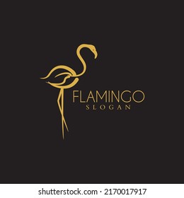 diseño del logotipo de flamingo vectorial