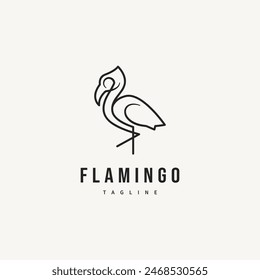Flamingo Vektorgrafik Logo Design Illustration