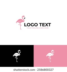 Flamingo vector logo design template