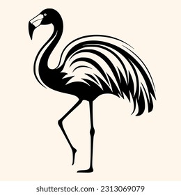Vector de flamenco para logotipo o icono, imágenes prediseñadas, dibujo Estilo minimalista elegante, estilo abstracto Ilustración