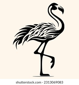 Flamingo vector for logo or icon,clip art, drawing Elegant minimalist style,abstract style Illustration