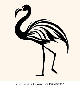 Vector de flamenco para logotipo o icono, imágenes prediseñadas, dibujo Estilo minimalista elegante, estilo abstracto Ilustración