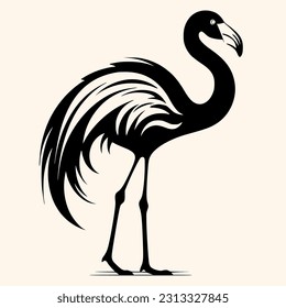 Flamingo vector for logo or icon,clip art, drawing Elegant minimalist style,abstract style Illustration