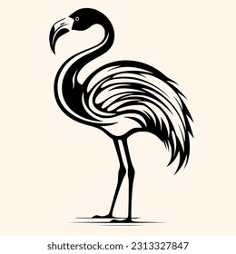 Flamingo vector for logo or icon,clip art, drawing Elegant minimalist style,abstract style Illustration