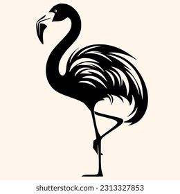 Flamingo vector for logo or icon,clip art, drawing Elegant minimalist style,abstract style Illustration