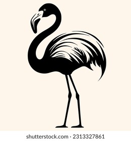 Vector de flamenco para logotipo o icono, imágenes prediseñadas, dibujo Estilo minimalista elegante, estilo abstracto Ilustración