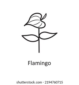 Flamingo vector Outline Icon Design illustration. Nature Symbol on White background EPS 10 File