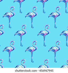 Flamingo vector seamless background