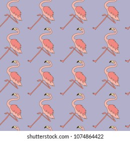 Flamingo. Vector seamless pattern