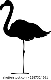 flamingo vector silhouette black one