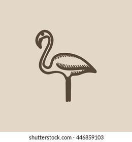 Flamingo vector sketch icon isolated on background. Hand drawn Flamingo icon. Flamingo sketch icon for infographic, website or app.