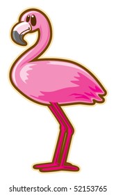 Flamingo. Vector without gradients.