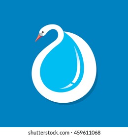 Flamingo with water drop, A nature saving concept