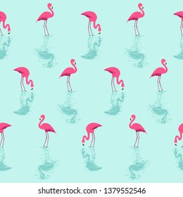 Flamingo and Water Summer Pattern 