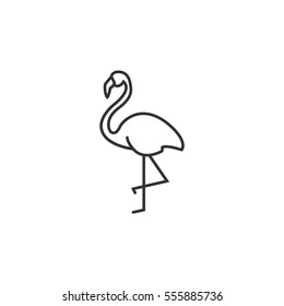 Flamingo Web Line Icon.