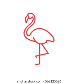 Flamingo Web Line Icon.