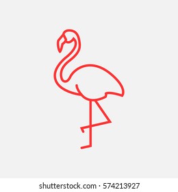 Flamingo web line icon.