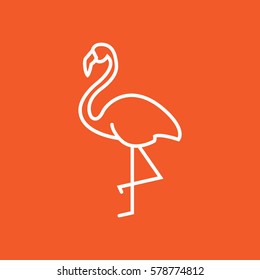 Flamingo web line icon.