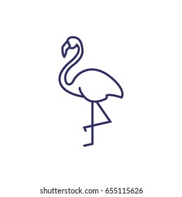 Flamingo Web Line Icon.