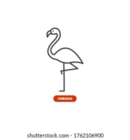 Flamingo web line icon. transparent background