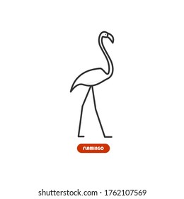Icono de línea web de flamenco. fondo transparente