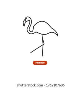 Icono de línea web de flamenco. fondo transparente
