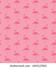 Flamingo Wildlife Bird Animal Seamless Repeat Vector Pattern Illustration Background