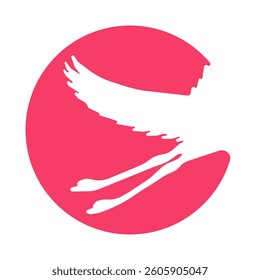 Flamingo wing emblem. perfect for logos, decorations, and graphic design projects. Vector illustrations