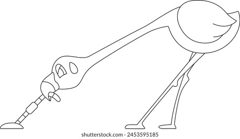 Gusano Flamingo Vector Animal Ilustración de arte gráfico