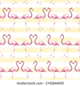 Fondo rosa amarillo flamenco con rayas