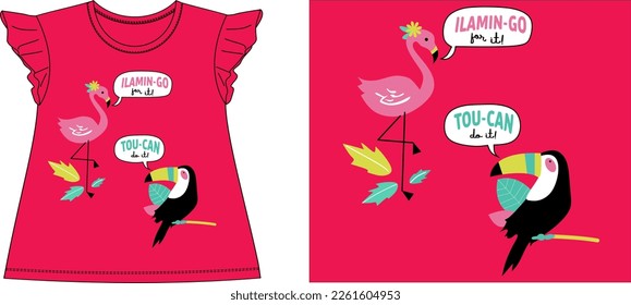 flamingo for it you can do it Graphic Design vector illustration