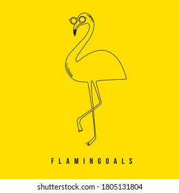 Flamingos-Slogan mit ZeichenVektorgrafik