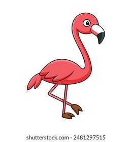 flamingo-on-white-background, this is a editable file.