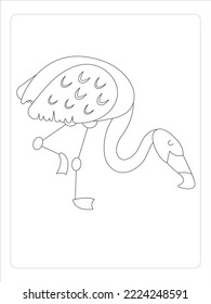 Flamingos coloring page for kids art line