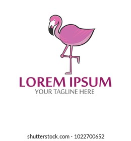 Flamingos Logo Mascot vector animal