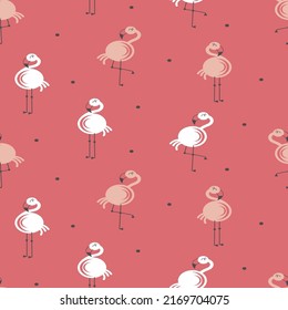 Flamingos seamless repeat pattern print