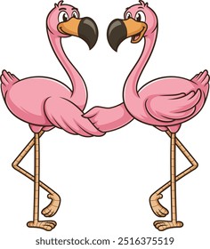 Flamingos schüttelt Hände Vektorgrafik