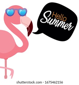 Flamingos, Tropical Bird, Hello Summer, Art Illustration