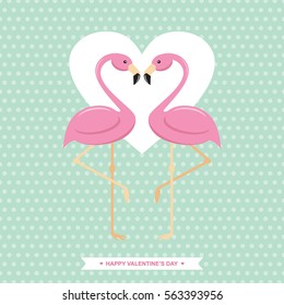 Flamingos valentines day vector illustration/ greetings card