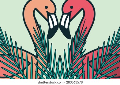 flamingos vector/illustration