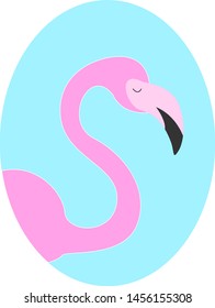 Dormitorio Flaminog, ilustración, vector sobre fondo blanco.