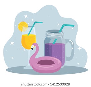 flamish float with juice and smoothie beverage